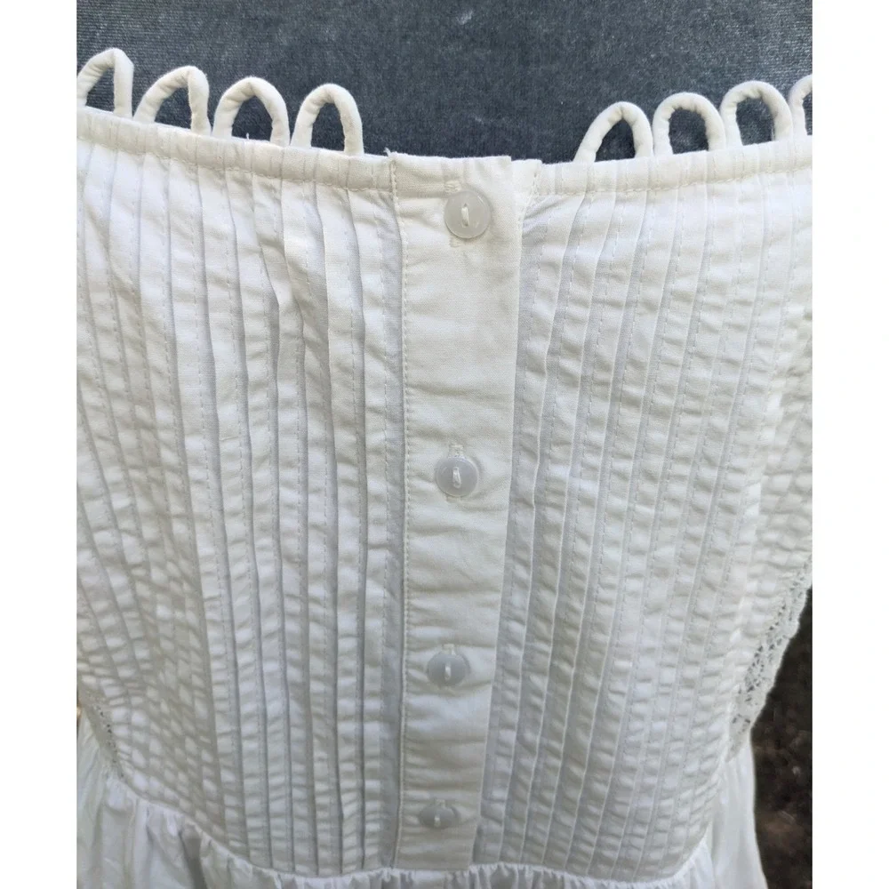 Forever That Girl Adrianna Lace Romper L White Wide Bloomer Shorts Boho Smocked - Picture 7 of 16